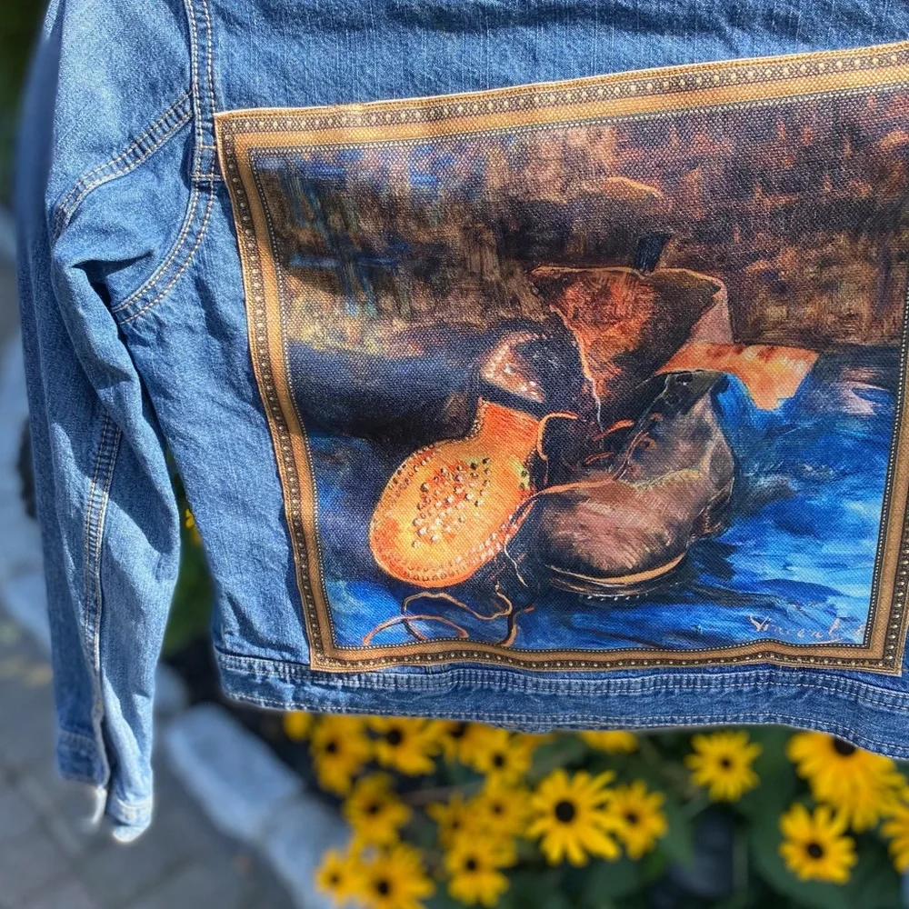 One-of-a-Kind Upcycled Denim Jacket Vincent Van Gogh